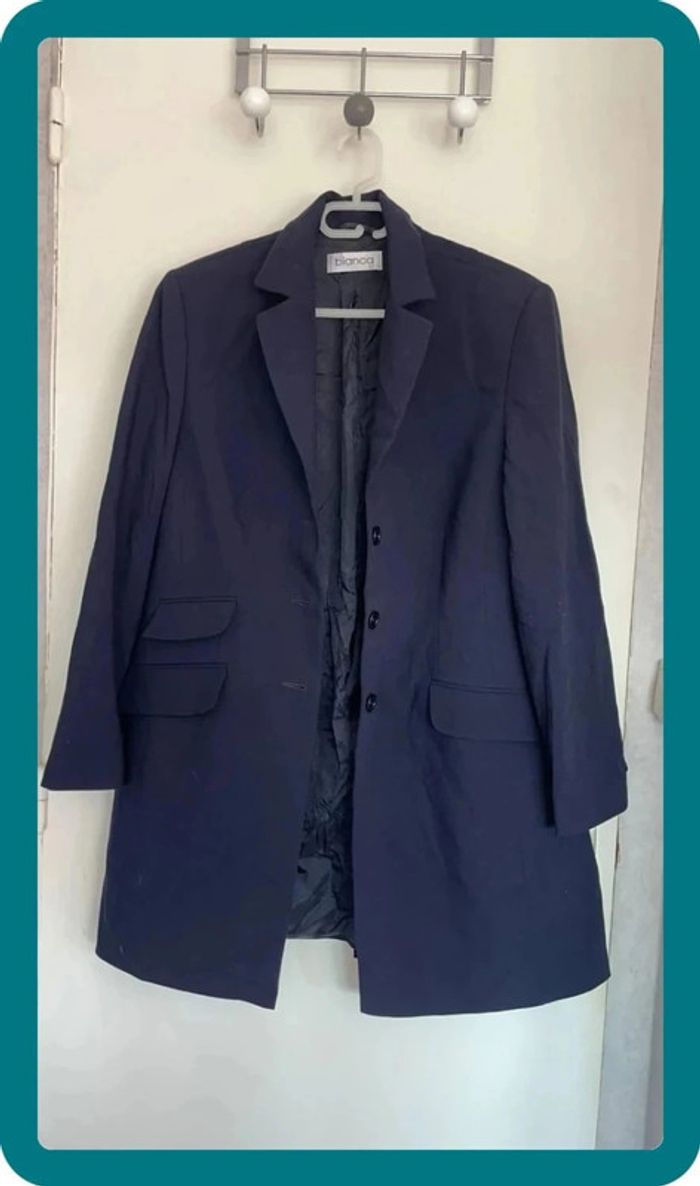 Veste longue marine