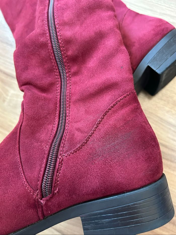 Bottes en daim bordeaux Super Mode Taille 39 - photo numéro 7