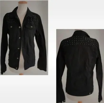 Magnifique Veste en jean noir clouté Zara taille 40-42