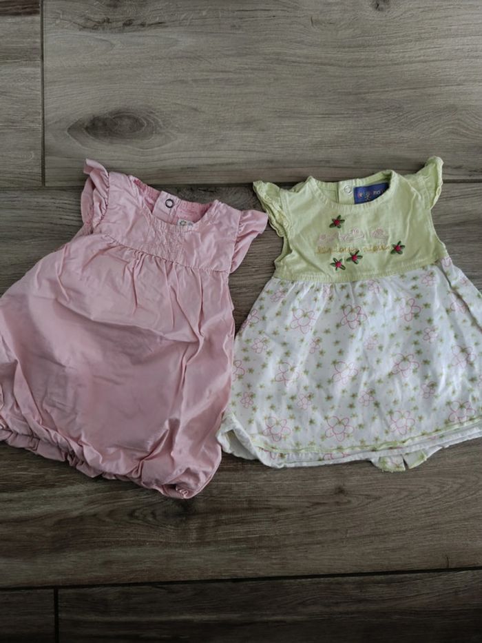 Lot de 2 Robes de bons matins et kitchoun 3 mois