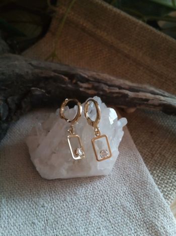 Boucles d'oreilles petits rectangles zircons