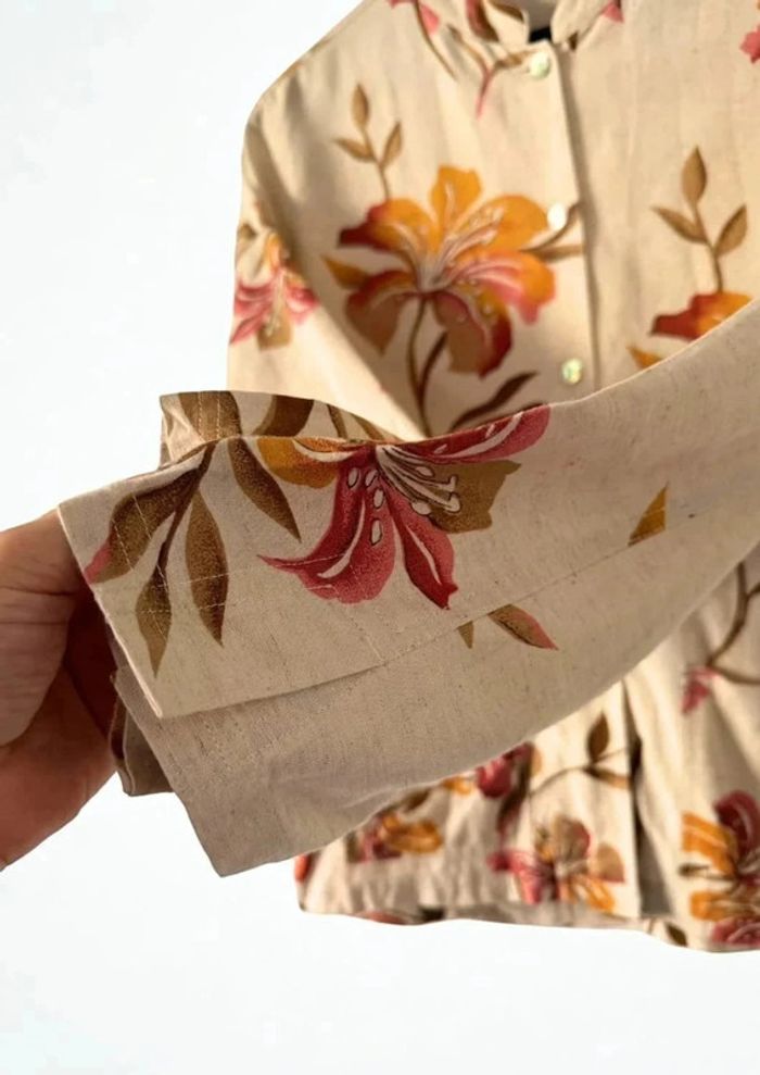 Chemise blouse shirt print flowers Agnès Flo Vintage size M/L - photo numéro 6