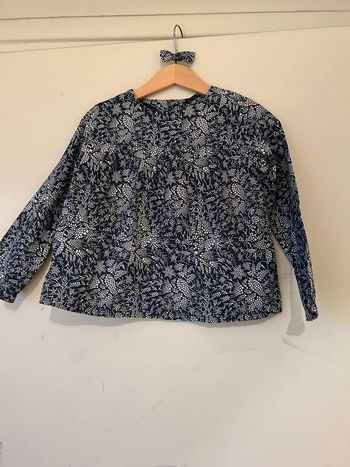 Blouse jacadi Liberty et barrette