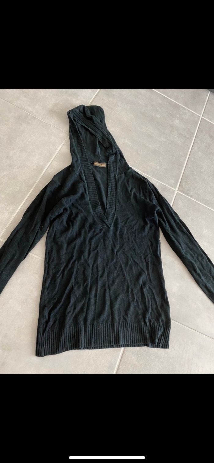 Pull col V à capuche - photo numéro 2