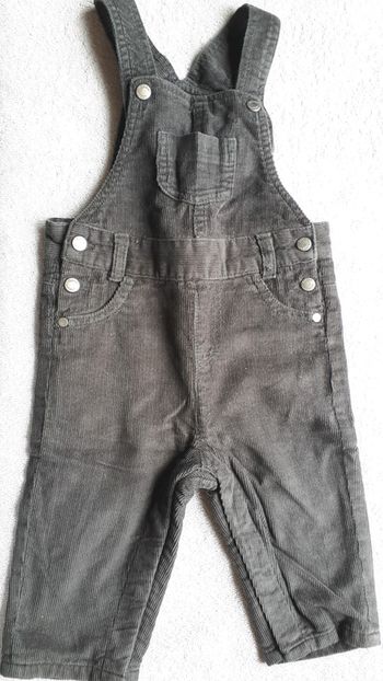 Salopette velour 9 mois grise