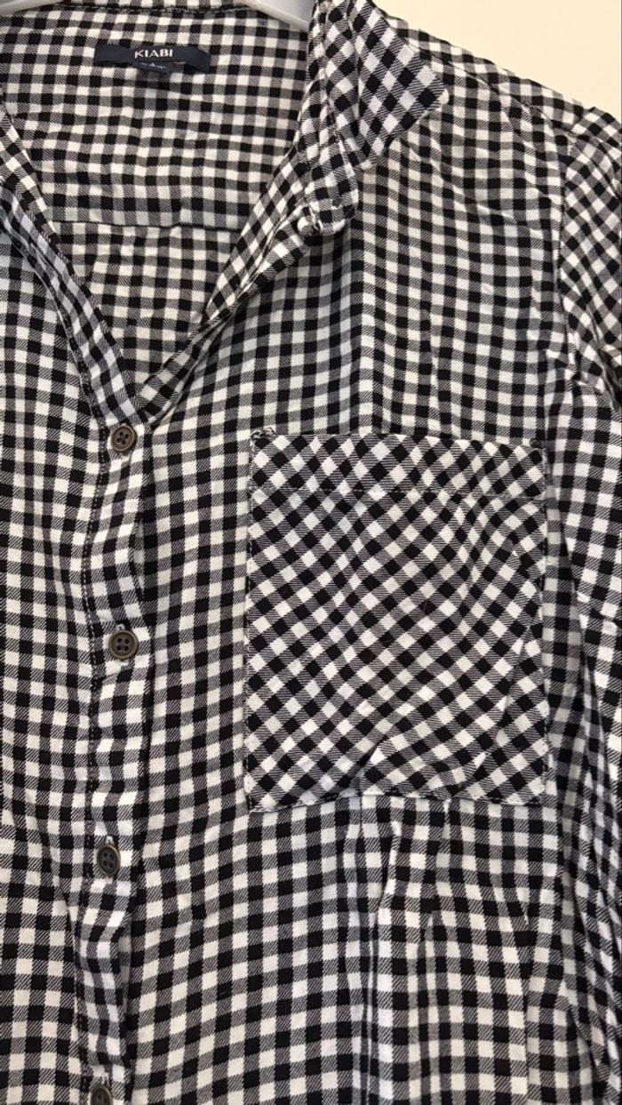 Chemise à manches longues Vichy femme L - photo numéro 3