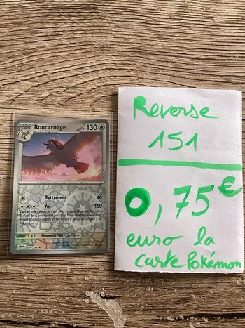 carte Pokémon roucarnage reverse 018/165 EV3.5 collection 151 FR neuf sortie de booster