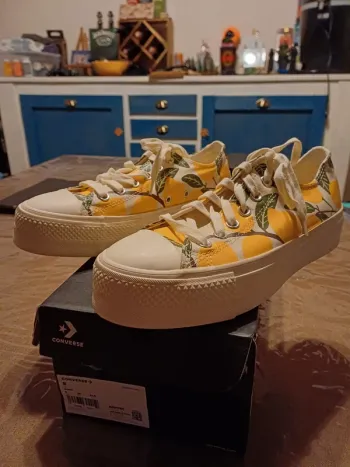 Converse basse plate-forme Citron