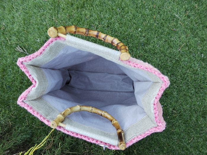 Sac à main toile de Jute et Bambou - photo numéro 5