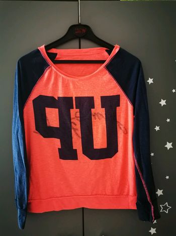 Haut tenue de nuit rose et bleu marine undiz taille L