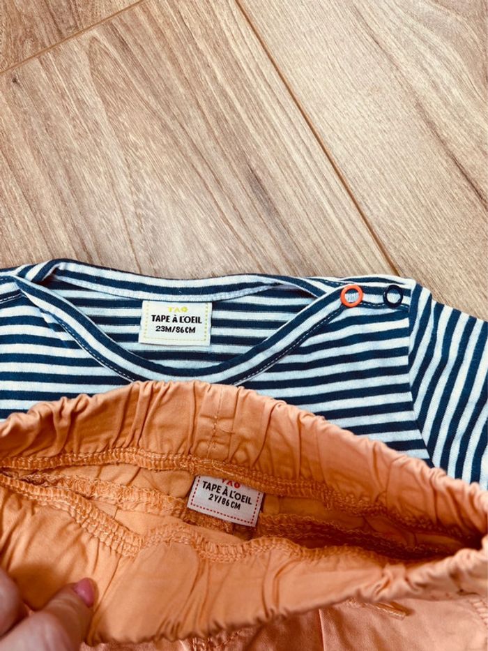 Taille 2 ans ensemble 2p été garçon TAO bleu orange * charmeur * 💙 - photo numéro 4