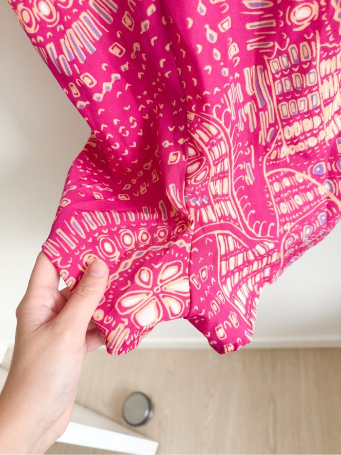 Combishort manches courtes fuchsia à motifs abricot Shein taille 36 S - photo numéro 4