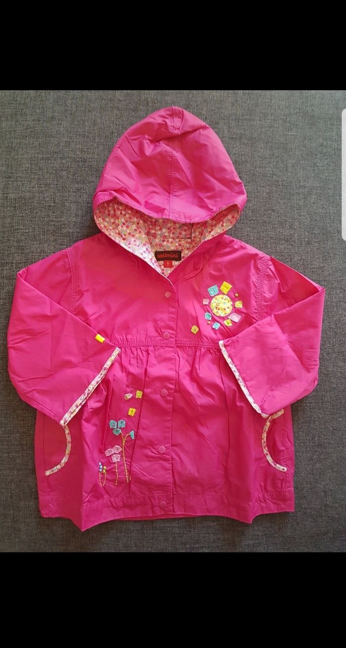 Blouson coupe-vent imperméable à capuche bébé fille 6 mois
