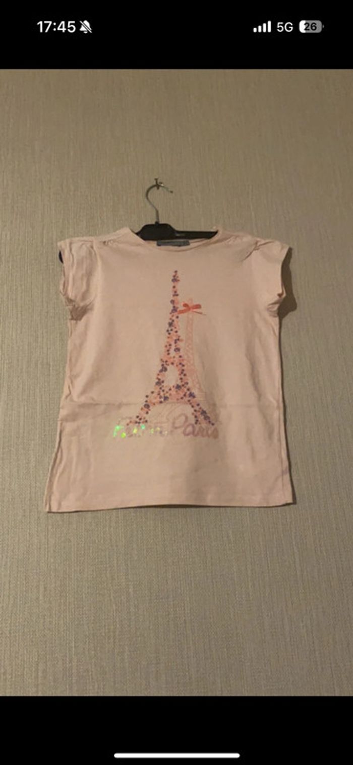 T-shirt rose tao tour eiffel 12 ans