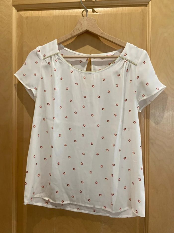 Blouse en voile camaïeu crème