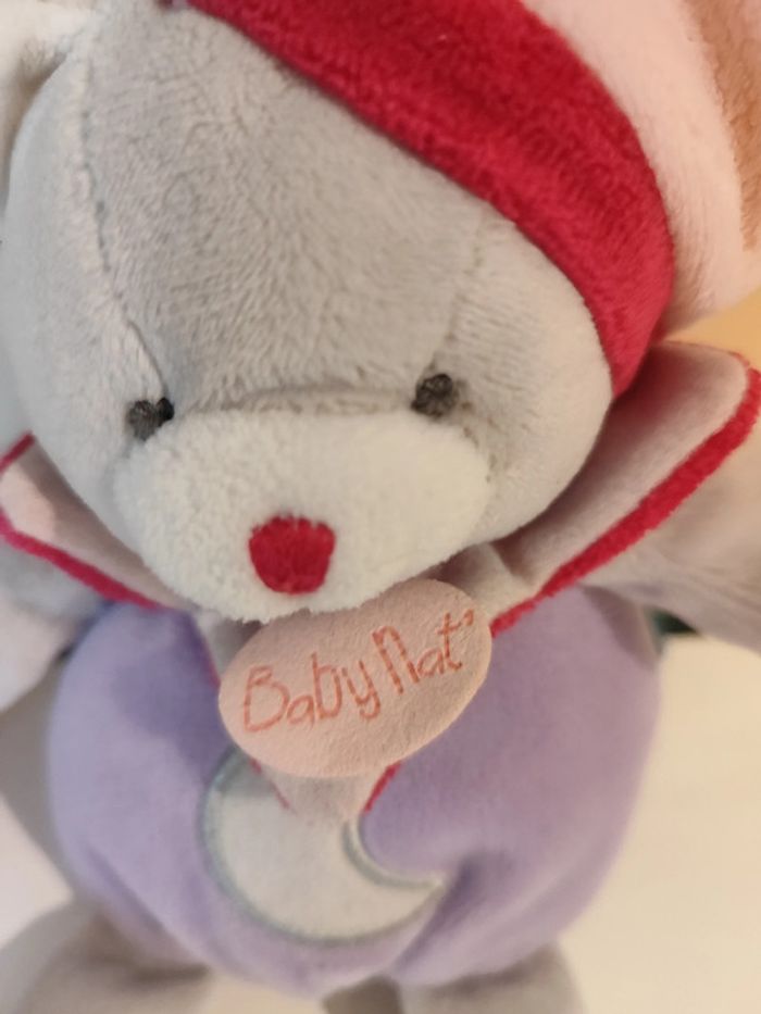 Doudou ourson phosphorescent la lune et l'étoile baby nat - photo numéro 2