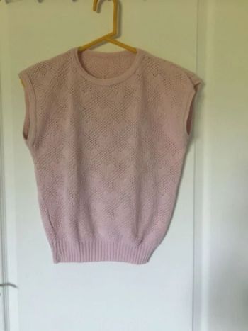 Pull rose sans manches 40