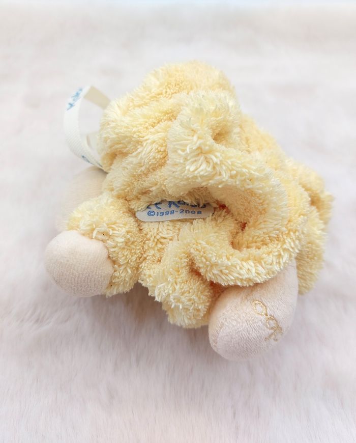 Peluche doudou ours boule plume jaune petit modèle 11 cm KALOO 1998-2008 attache - photo numéro 3