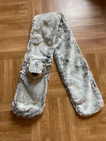 Écharpe marron avec tête de castor taille 1/2 ans 🦫