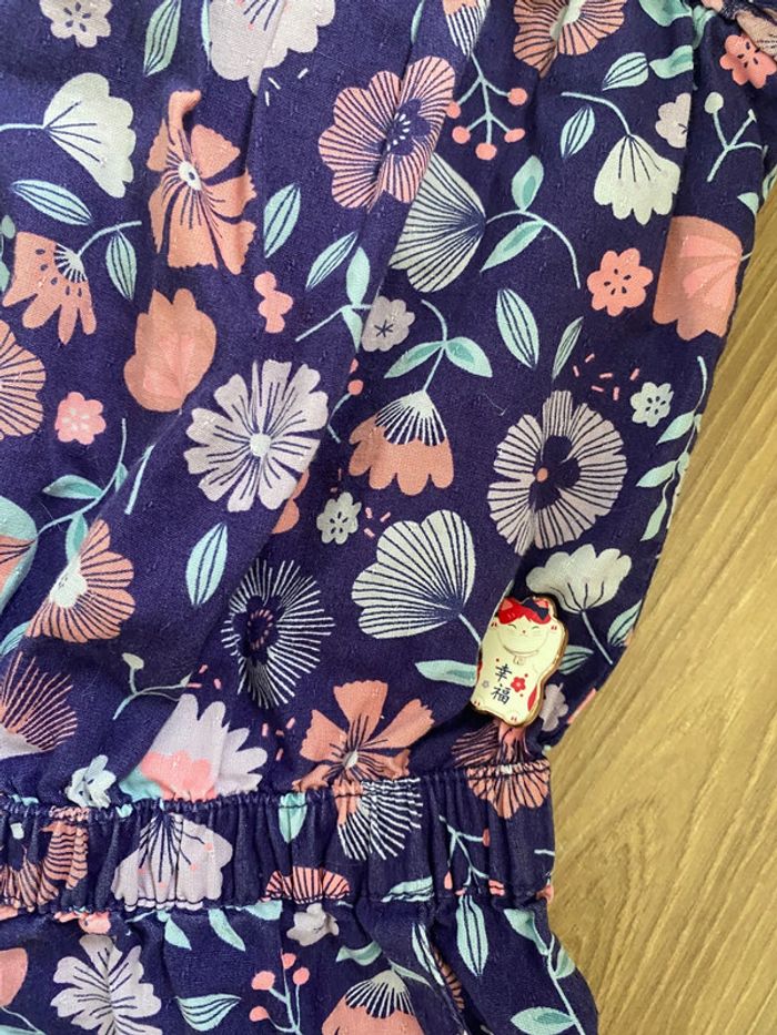 Combinaison fille fluide avec motif fleurs - photo numéro 2