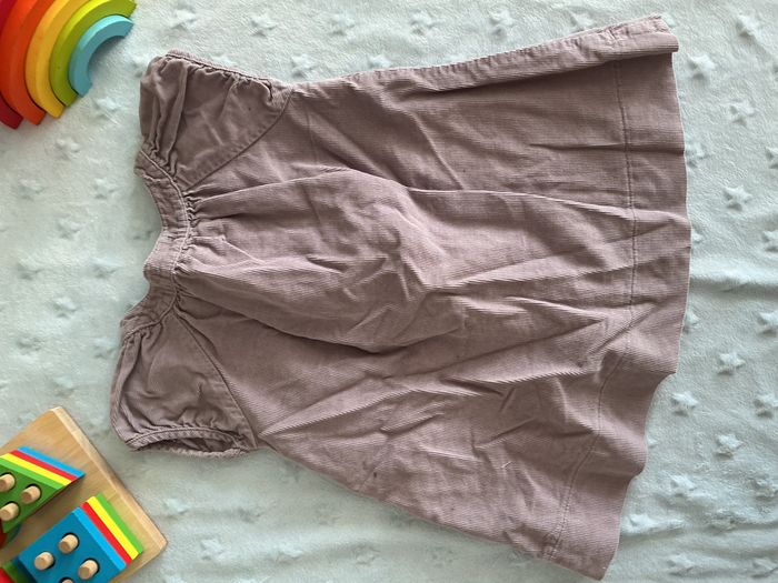 robe manches courtes en velours violet gris 9 mois bout'chou - photo numéro 8