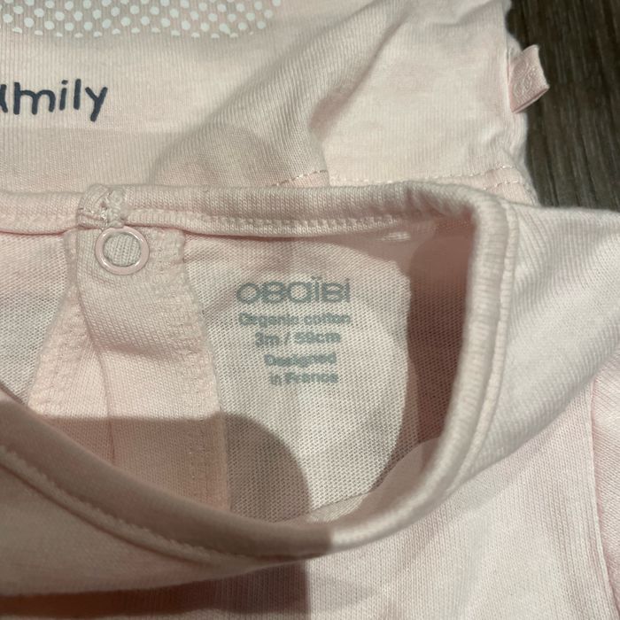 Lot de 3 hauts roses manches longues 3 mois - photo numéro 5