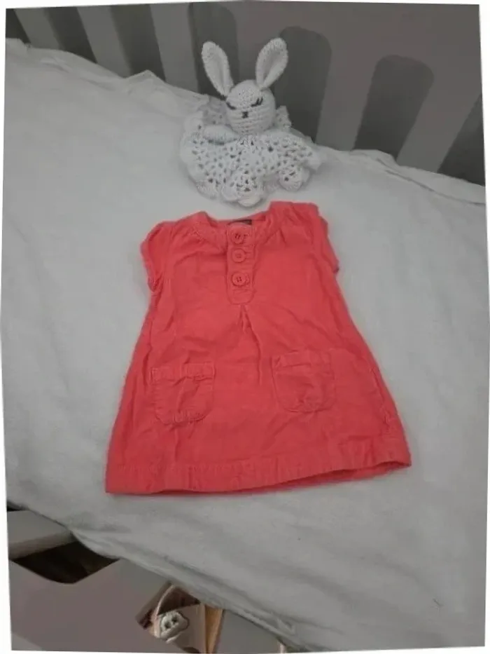 Robe enfant bebe jean rose 3 mois fille - photo numéro 2