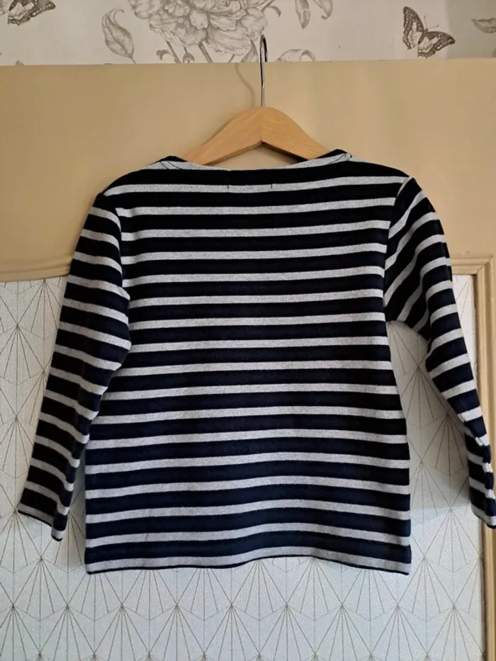 T-shirt ML garçon 6 ans qualité doux les petits cœurs à la mer comme neuf - photo numéro 2