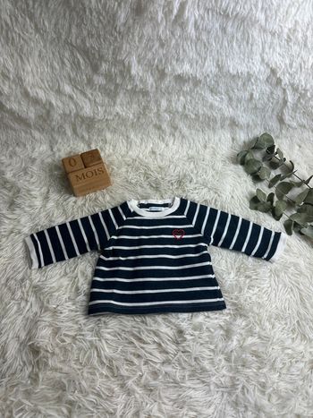 Pull marinière bout chou taille 3 mois