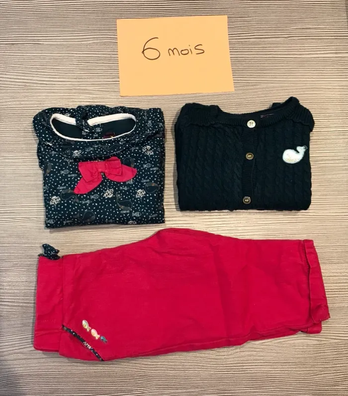 3 pièces Sergent Major vert rouge 6 mois 🌸 - photo numéro 18