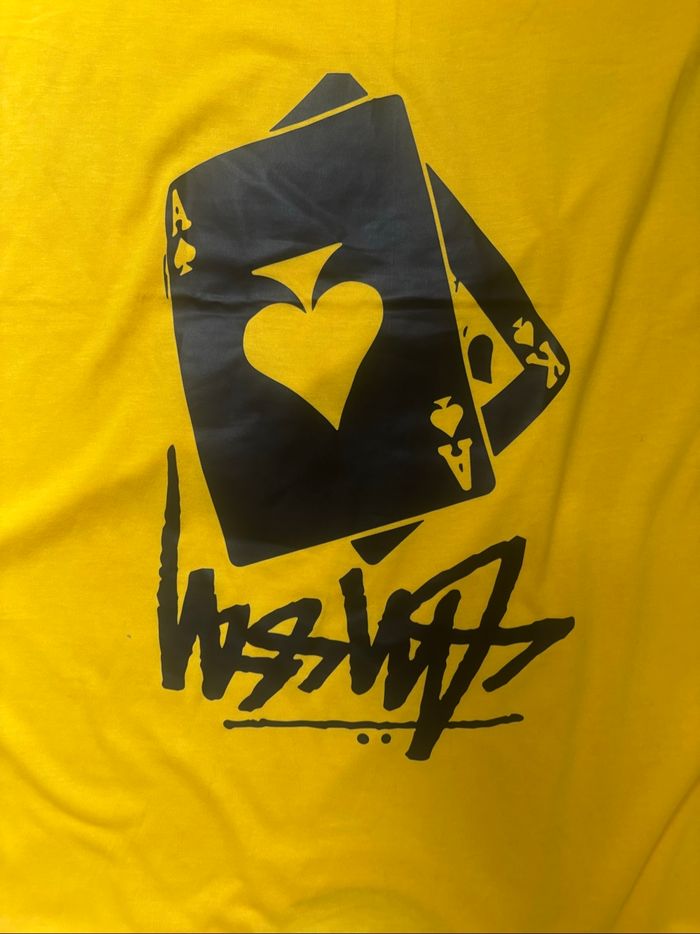 T-shirt Stussy Rework jaune logo imprimé taille L - photo numéro 9