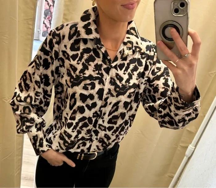 Top femme chemise femme léopard blouse femme taille 38 taille 40