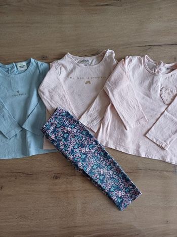 Lot avec un legging et 3 t-shirts manches longues