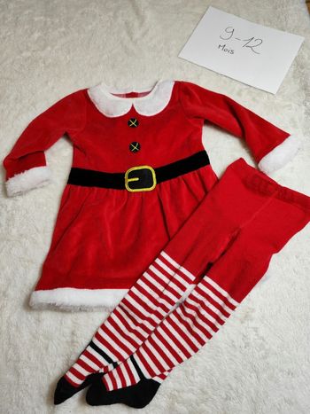 Robe + collant de Noël fille