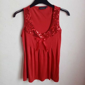 Tee-shirt rouge à sequins femme 💖