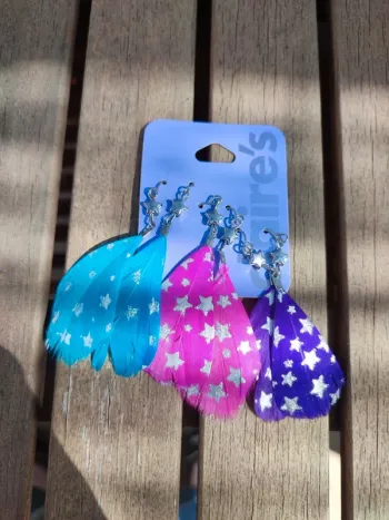 Boucles d'oreilles fantaisie plumes