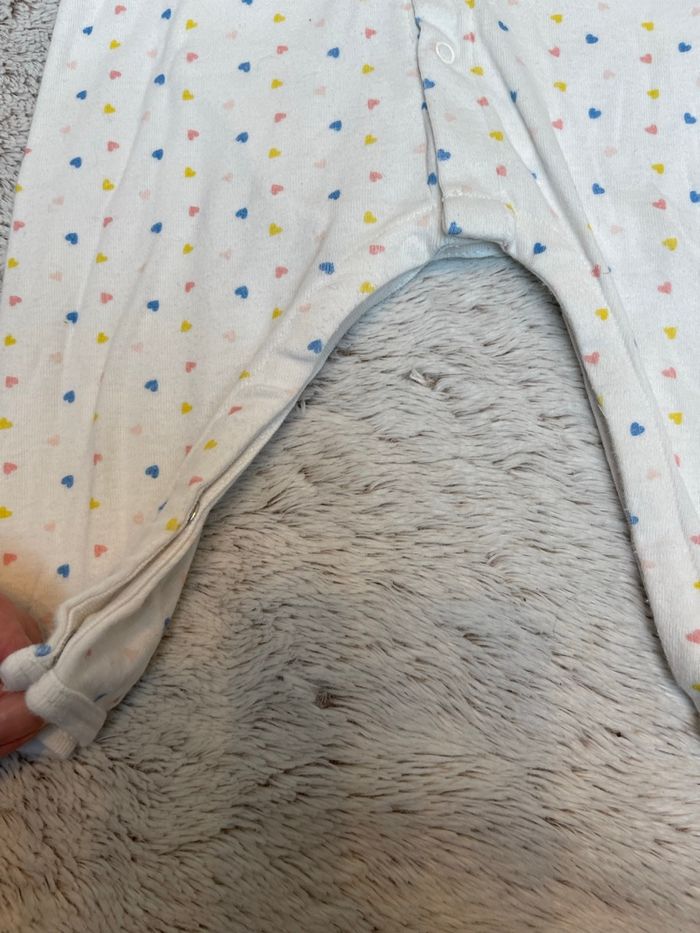 Bodyjama blanc cœur de couleur - Petit Bateau - photo numéro 5