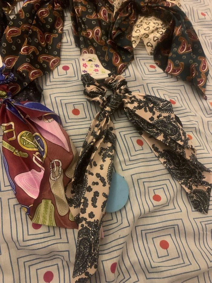 Lot chouchou cheveu foulard - photo numéro 5