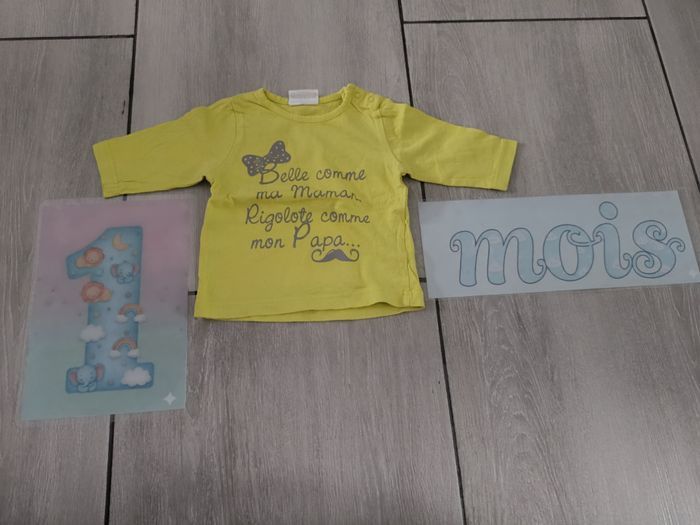 t-shirt manche longue 1 mois