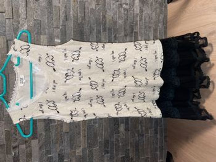 Robe Molly Bracken Noire et écru avec dentelle I love you Taille Xs / 34 Très bon état