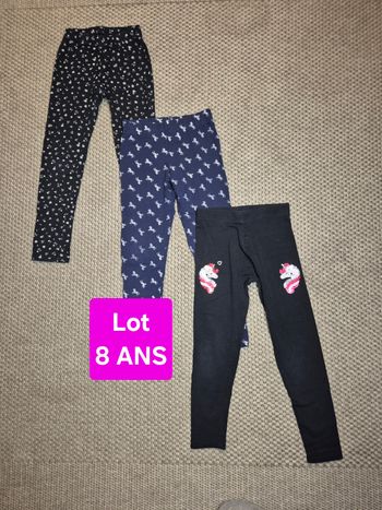 Lot de 3 leggings long sombre - 8 ans