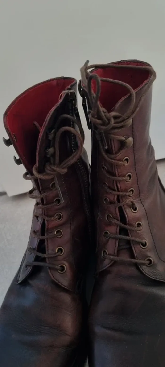 Bottines plates marron bordeaux corvari - photo numéro 11