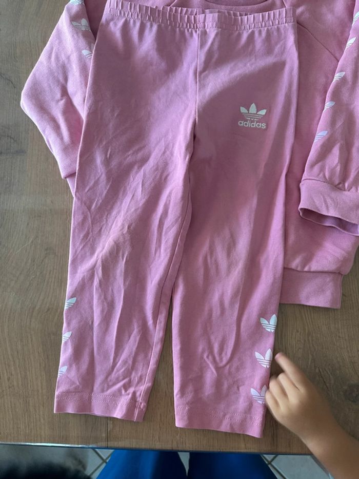 Ensemble adidas pull legging rose 18/24mois - photo numéro 4