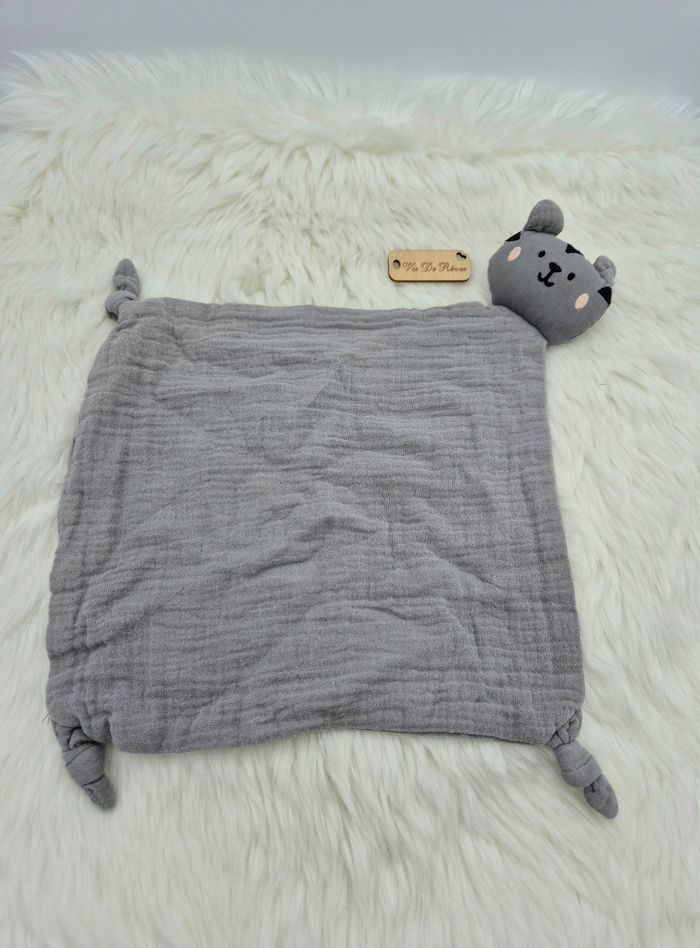 Doudou plat Lange Chat Tigre Zara Gris noir