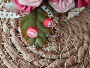 🌿Paire de boucle d'oreille rouge et blanc🌿