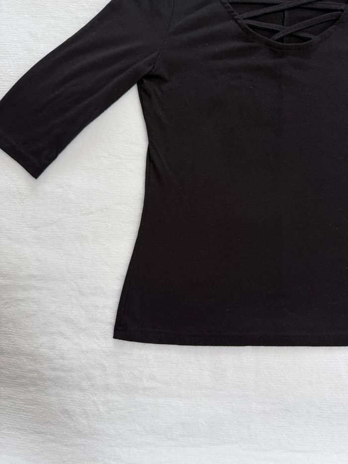 Haut t-shirt noir femme manche semi longue MIM - photo numéro 2