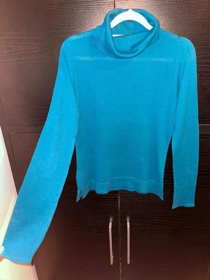 pull col roulé bleu promod M