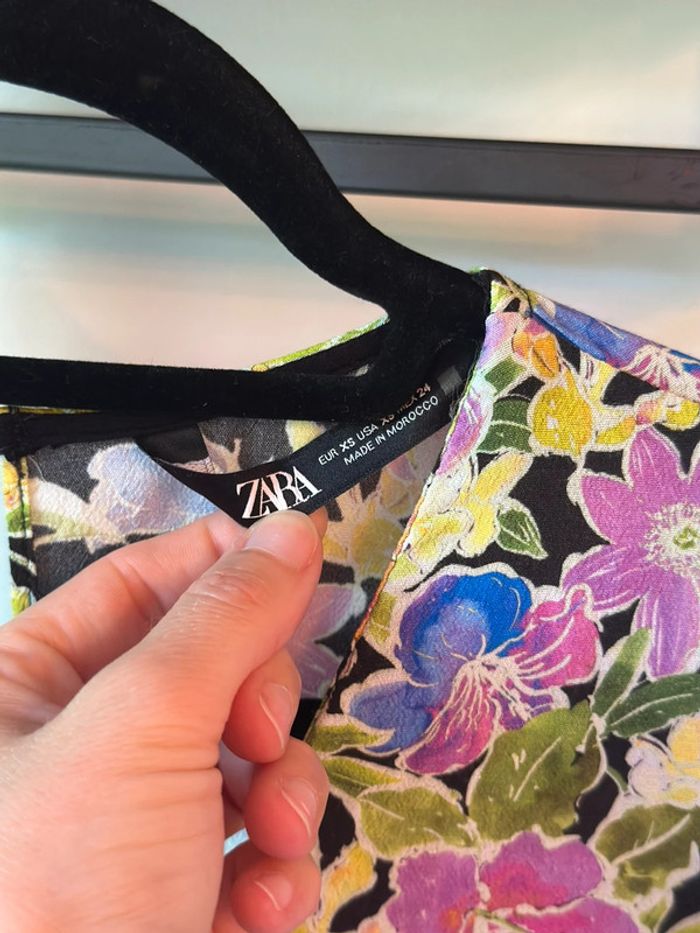 Combinaison large imprimé fleuri Zara taille XS - photo numéro 4