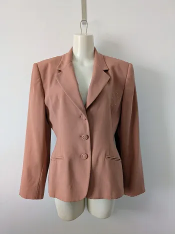 Veste vintage brodée en laine woolmark - Fabrice Karel - taille 40