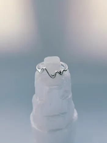 Bague acier inoxydable géométrique ondulée ajustable